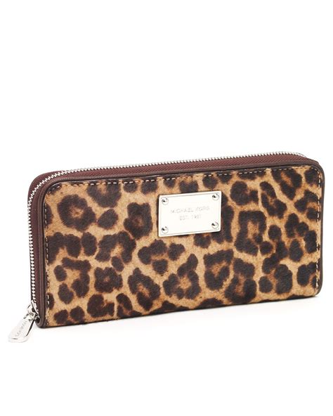 michael kors leopard print wallet phone case|Michael Kors leopard hair phone wallet double zip .